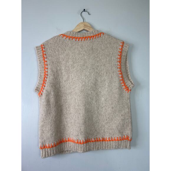 NWT Stella Pardo Lea Sleeveless Ribbed V-Neck Sweater Vest Blouse Top Sz: Medium - Picture 7 of 8